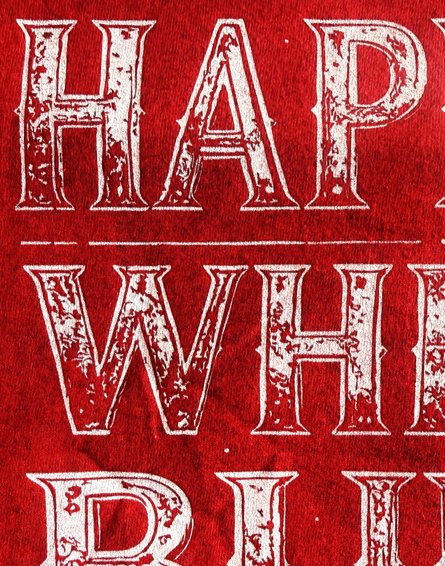 Red Unisex Premium Heavyweight Back-Design Tee "A Man is Happiest When He Builds" by Designer and Artist Lucas Gillon