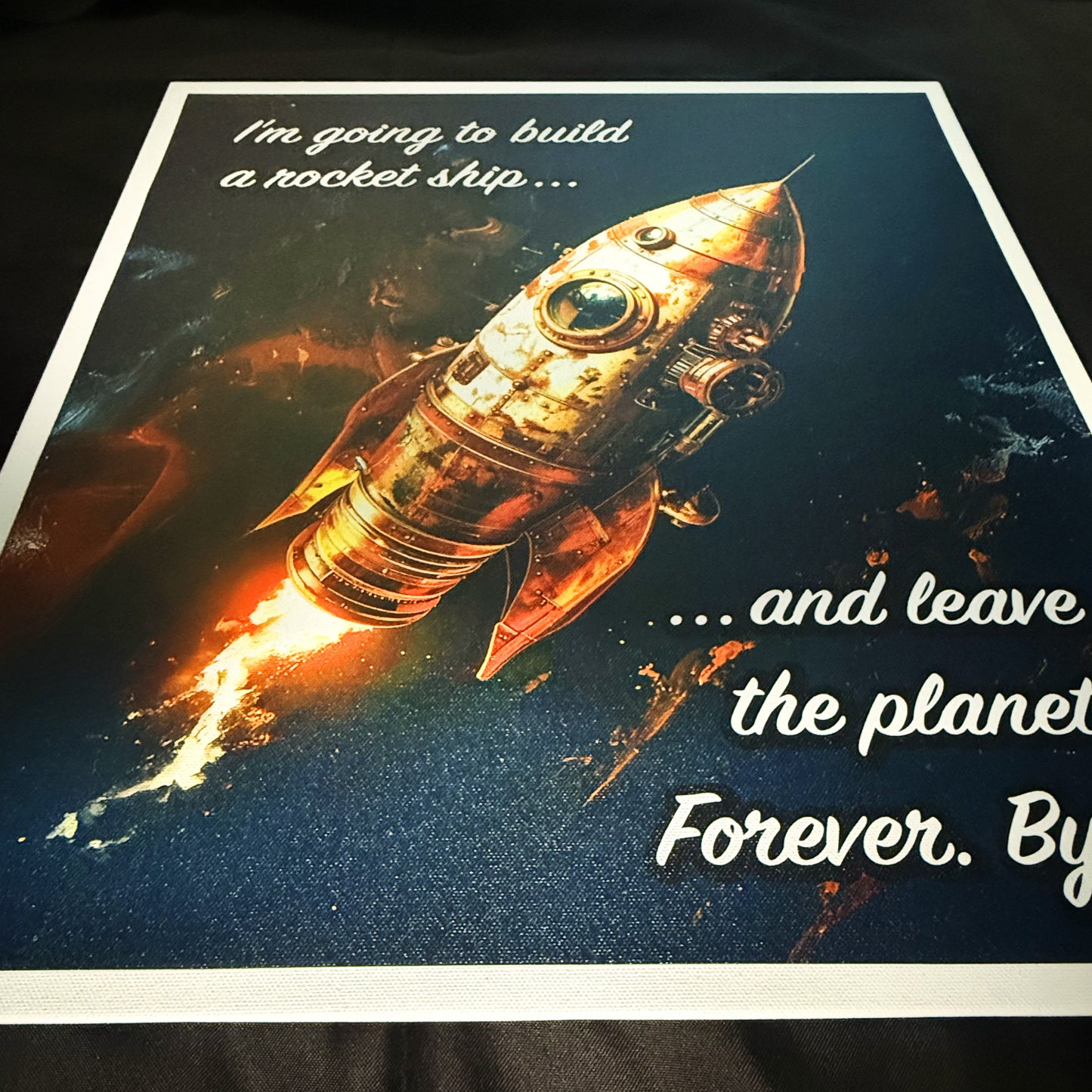 24 x 30 & 16 x 20 inch Canvas Concept Art "I'm Going To Build a Rocket Ship" by Artist and Designer Lucas Gillon