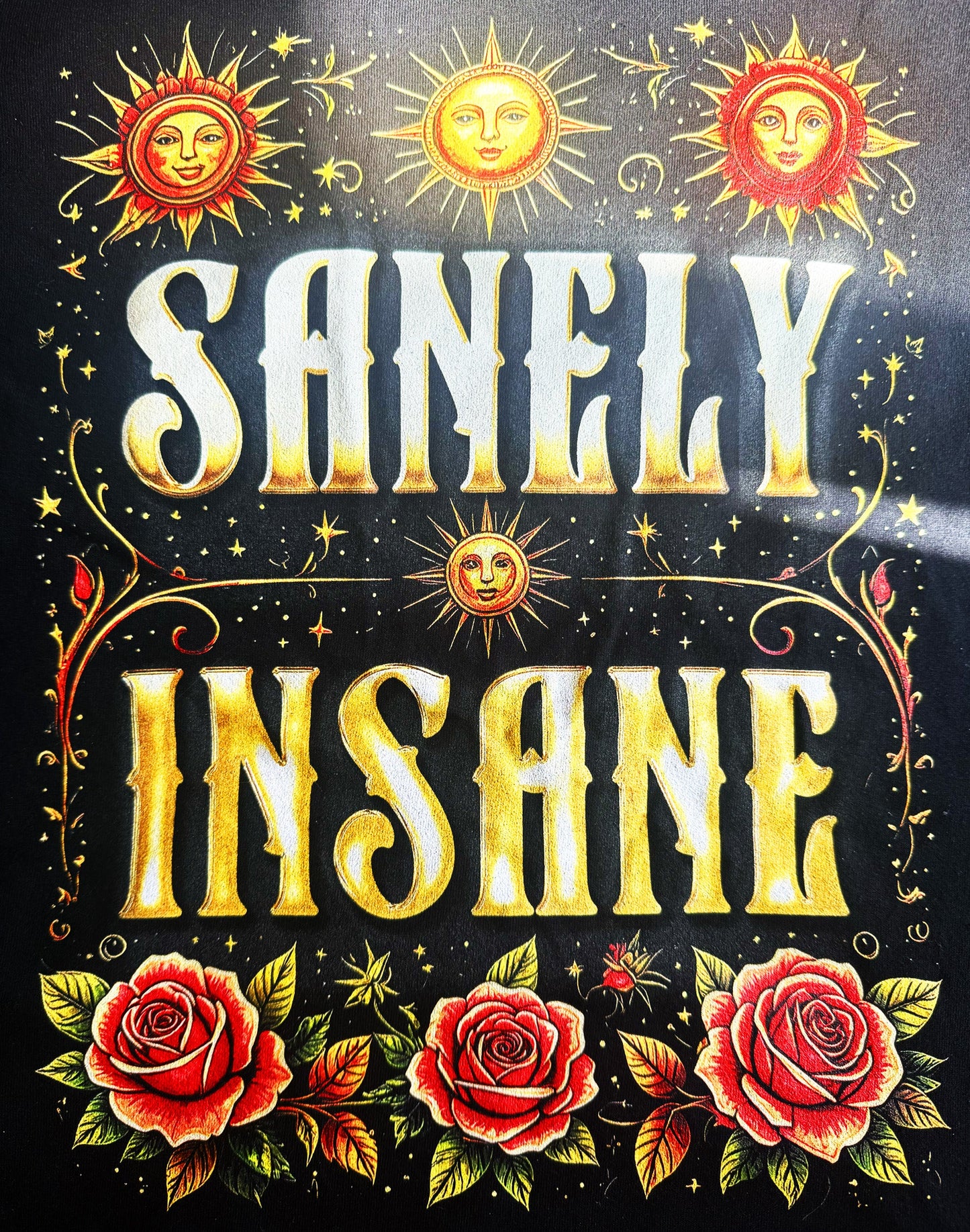 Unisex Premium Original Heavyweight Back-Design Tee "Sanely Insane" by Designer and Artist Lucas Gillon