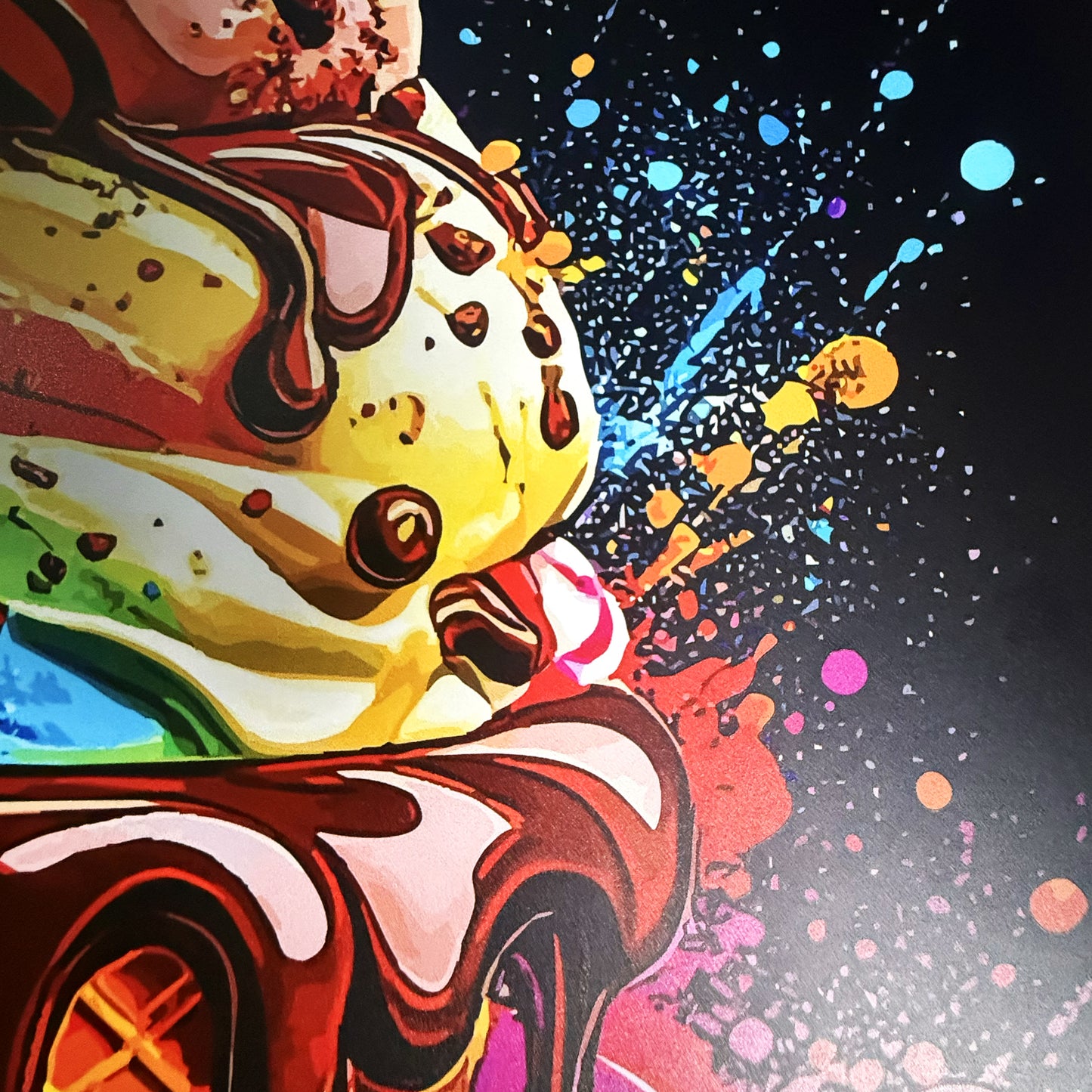 Set of Two Large Premium Framed Pop Artworks "Pop Art Ice Creams V. No #3" by Artist and Designer Lucas Gillon