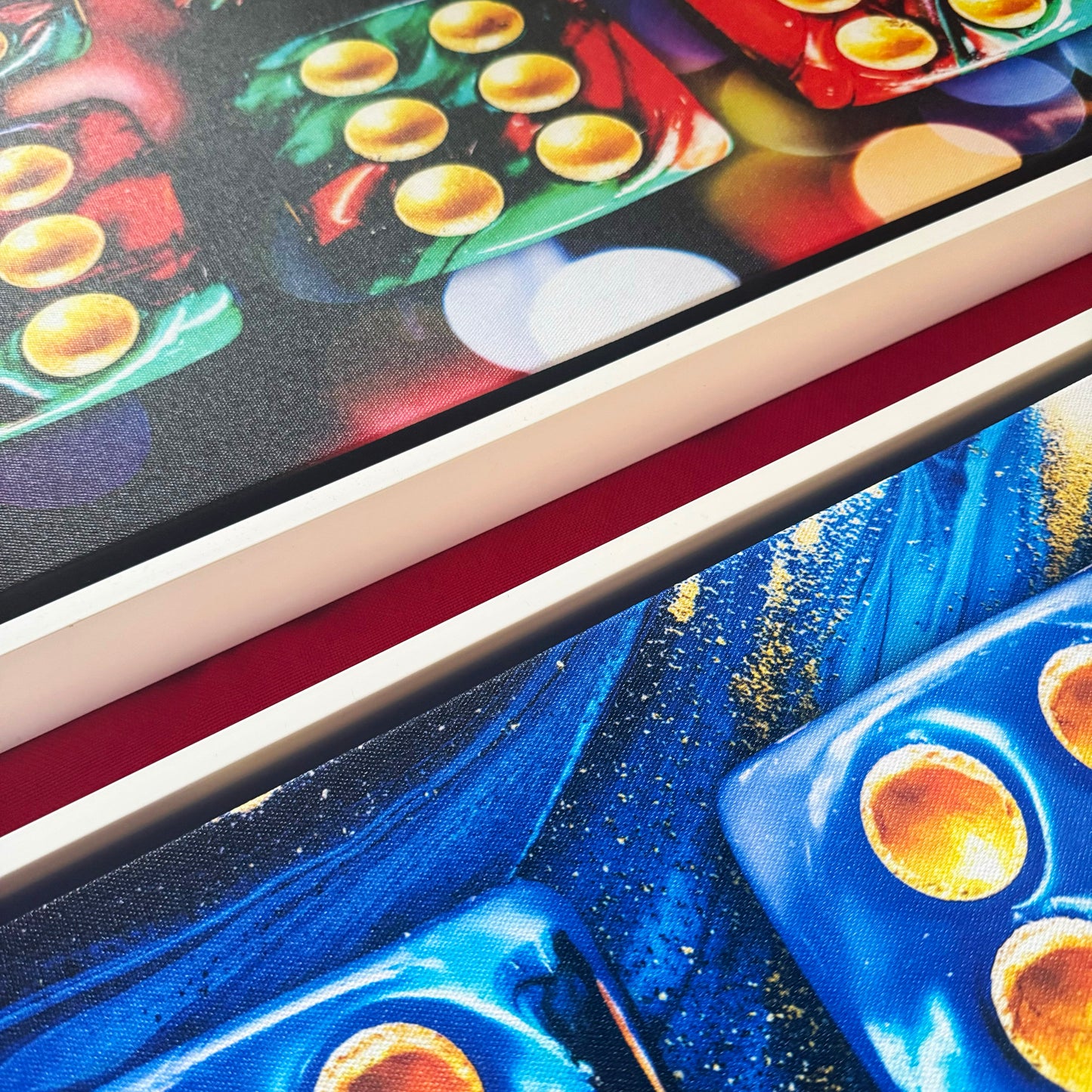 Set of Two Premium Framed Canvas Numerology Dice Symbolic Arts "Set of 2x 6x6 Dice V. No #3" by Artist Lucas Gillon