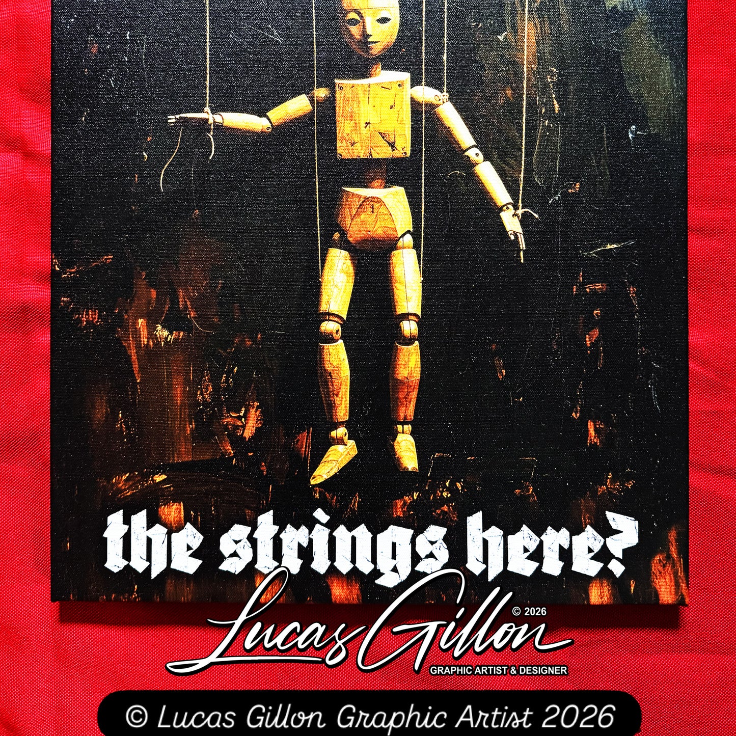 24 x 30 & 16 x 20 inch Canvas Concept Art "Who's Pulling the Strings Here?" by Artist and Designer Lucas Gillon