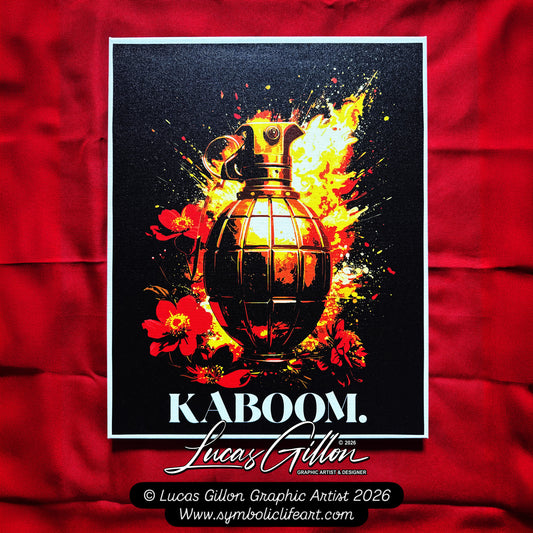 24 x 30 & 16 x 20 inch Canvas Concept Art "Kaboom" by Artist and Designer Lucas Gillon