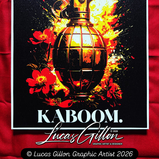 24 x 30 & 16 x 20 inch Canvas Concept Art "Kaboom" by Artist and Designer Lucas Gillon