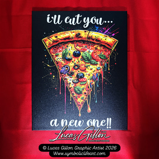 24 x 30 & 16 x 20 inch Size Canvas Concept Art "I'll Cut You a New One!" by Artist and Designer Lucas Gillon