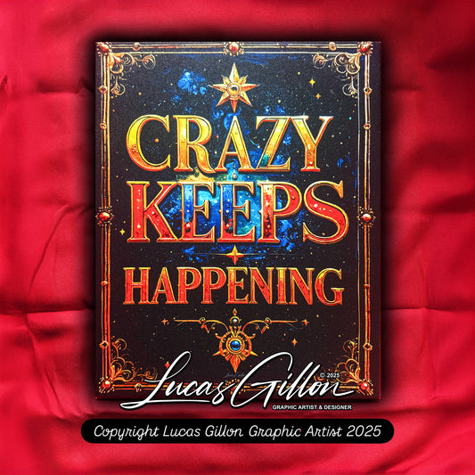 16 x 20 inch Canvas Concept Art "Crazy Keeps Happening" by Artist and Designer Lucas Gillon