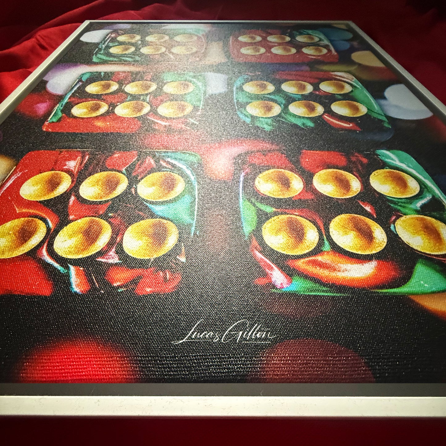 Set of Two Premium Framed Canvas Numerology Dice Symbolic Arts "Set of 2x 6x6 Dice V. No #3" by Artist Lucas Gillon